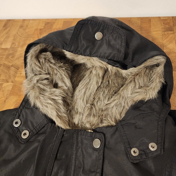 ❄️🌡❄️Winter Coat Girls Large, Lined, Black, zip out liner with belt, hooded❄️🌡 - Picture 3 of 16